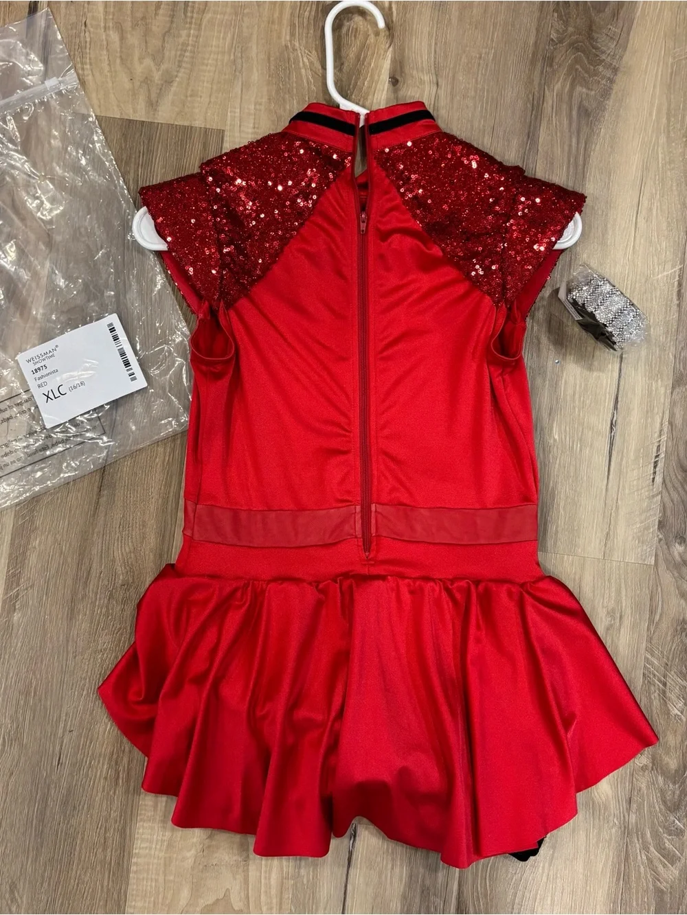 Weissman Red and Black Sequin Performance Costume size XLC
